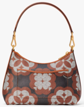Kate Spade Reece Shoulder Bag Black Brown Handbag K9773 Monogram Flower $278 FS - £105.68 GBP