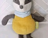 Sigikid Gray Badger Organic Cuddle Plush 8&quot; Blue Scarf HTF! - $59.35