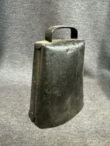 Antique 1900s Large 5.5x4 Inch Cow Steel Bell Cast Iron Rustic - £19.46 GBP