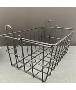 Wire Basket Vintage Primitive Black Handle Hooks 15x10x7 Bike Farmhouse ... - $523.63 MXN