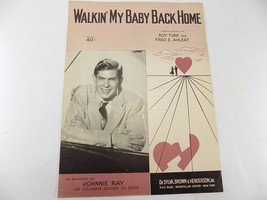 Vintage Sheet Music 1930 Walkin&#39; My Baby Back Home Johnnie Ray - £7.11 GBP