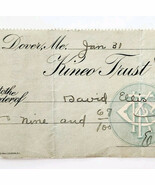 1914 Kineo Trust Company Bank Check E.A. Sampson Dover Maine Signed 6051... - $27.22 CAD