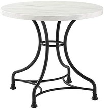 Crosley Furniture Madeleine 32&quot; Round Dining Table, Steel With Faux Marble Top - £233.40 GBP