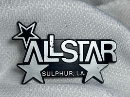 Vtg  Allstar Sulphur , LA. Car Auto Vehicle Emblem Silver Tone Louisianna - £23.85 GBP