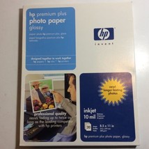 HP Invent Premium Plus Photo Paper Glossy 8.5&quot; x 11&quot; 20 Sheets 10 mil inkjet - £4.67 GBP