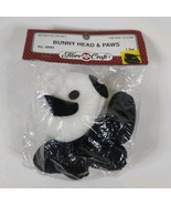 VINTAGE 90s Fibre Craft Black White   Bunny Head &amp; Paws Set #6890 Easter... - $15.04 CAD