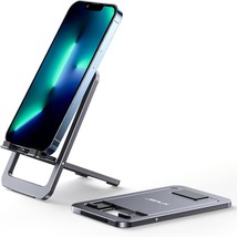 Cell Phone Stand Aluminum Adjustable Phone Holder for Desk Portable Travel Essen - £16.59 GBP