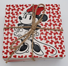 Disney Drink Coasters Mickey Mouse &amp; Minnie Mouse Ceramic Set of 4 Assorted - £14.03 GBP