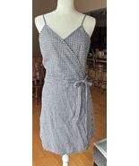 Aerie Plaid Navy White Wrap Dress sz Lg - $13.86