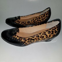 Sonia Leopard Print Slip On Shoes Hidden Heels Tassles Size 37.5 - £25.65 GBP