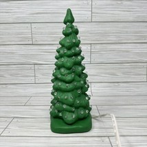 Christmas Tree Chalkware from Mold Scioto 80s Chalkware Light Up Base 9 Inch - £19.77 GBP