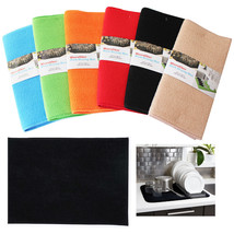 4 Microfiber Dish Drying Mat Towel 12&quot;X18&quot; Absorbent Kitchen Home Dishes Drainer - £28.43 GBP