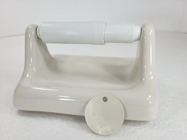 Beige Bone Almond Ceramic Tp Toilet Paper Holder Wall Mount Thinset Installation - £34.19 GBP