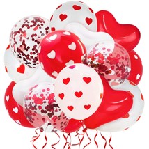 75 PCS Valentine&#39;s Day Heart Balloons Decorations Kit,12 Inch Heart Prin... - $15.99