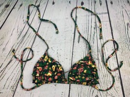 Green Floral String Bikini Top Small Guess - $14.25