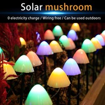 10 Led Solar String Lights Mushroom Waterproof Outdoor Garden Yard Decor Lamp Us - £23.17 GBP