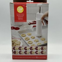 Cookie Press Wilton Red Plastic Discs in Box Holiday Baking Cookies Holiday Bake - $25.12