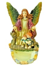 Guardian Angel with Children Holy Water Font Resin 7&quot; x 3-1/2&quot; x 2&quot; In Color - £12.02 GBP