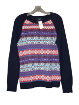 Chaps Nordic Snowflake Crewneck Sweater Multicolored Womens Size Large - £15.81 GBP