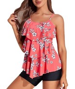 Summer Mae Women 2 Piece Flounce Floral Top with Boyshorts Tankini Swims... - £14.48 GBP