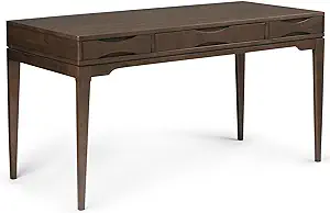 Harper Solid Wood Mid Century Modern 60 Inch Wide Home Office Desk, Writ... - $817.99