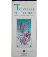 Travelers Pocket Map Grand Traverse Region 1991 Vintage Retro Hints Tips  - $9.59