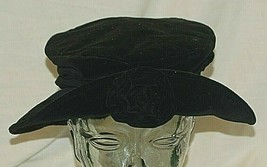 Yehasso Ladies Black Rose Hat One Size Fits All 100% Cotton RN 57383 Vin... - $34.64