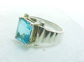 BLUE TOPAZ Sterling Silver RING - Designer signed - Size 7 3/4 - FREE SH... - £58.77 GBP