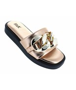 H2K Chain Rose Gold Fashion Comfort Soft Slides Flip Flops Sandals  Open... - $41.00 CAD