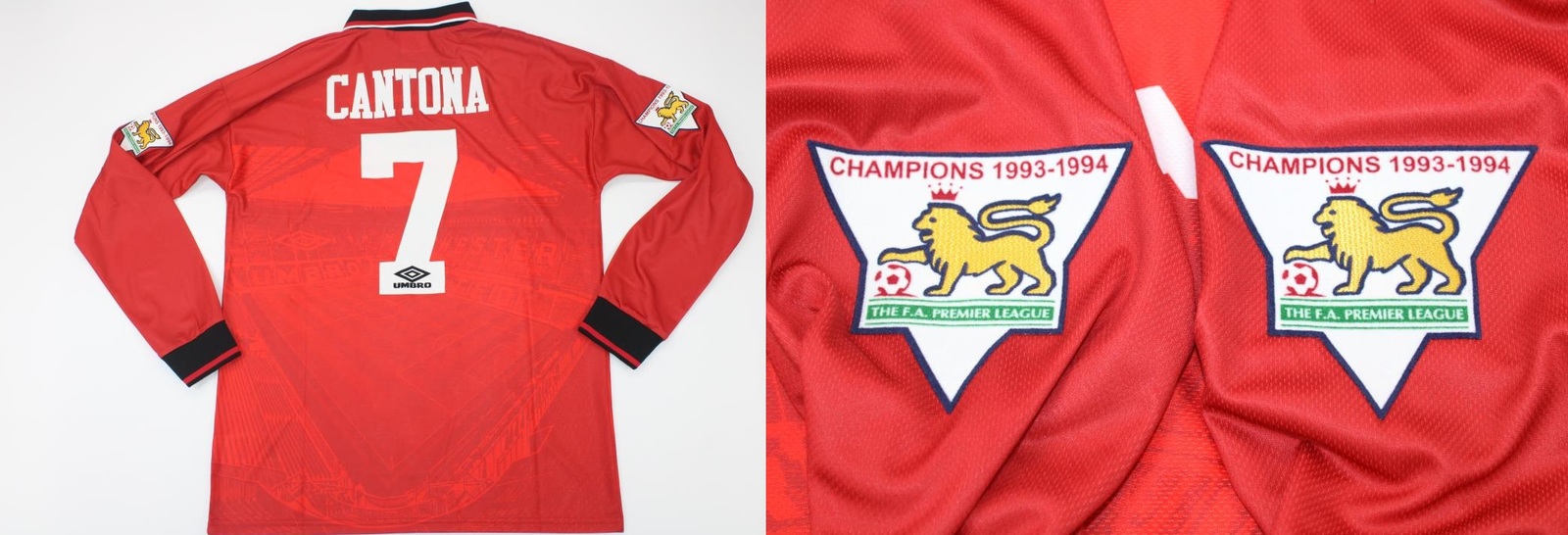 manchester united jersey 1994 1995 shirt cantona long sleeve home premier model