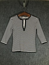 Pria Striped 3/4 Sleeve T Shirt Top Womens Medium Cute Summer Casual Tee... - £9.42 GBP