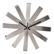 Unique Modern Minimalist  Silver Living Room Wall Clock Without Numbers - $38.61