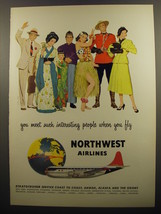 1952 Northwest Airlines Ad - You meet such interesting people when you fly  - £14.55 GBP