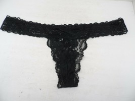 Adore Me Women&#39;s Lace Mesh Risque Thong 03076 Black Size 3X - £3.75 GBP