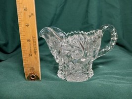 Vintage Clear Crystal Creamer ~4&quot; Tall ~1 lb 0.9 oz-Lovely Addition to A... - £3.73 GBP