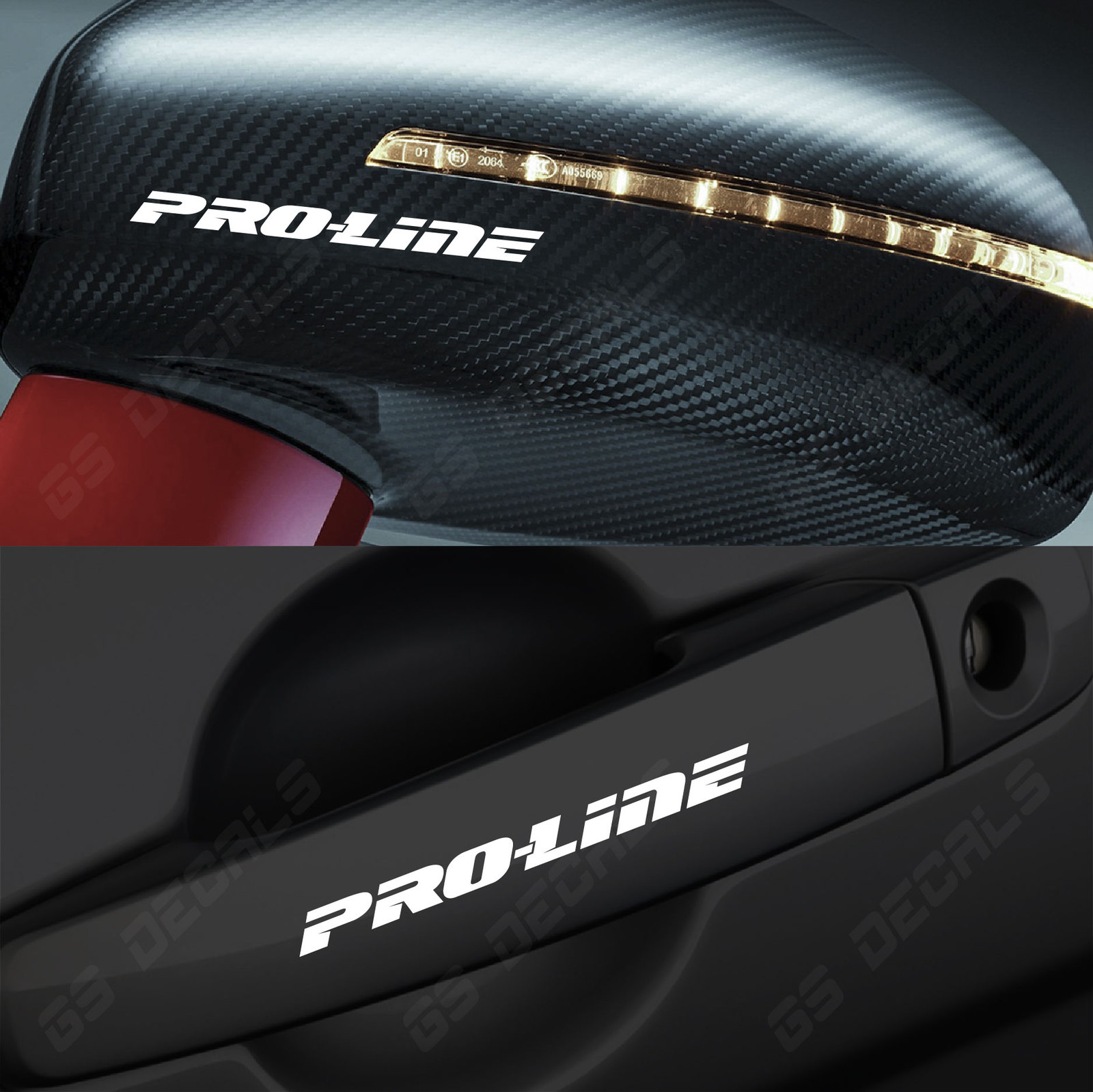 Pro-Line Logo Mirror Handle Decals Stickers Premium Quality 5 Colors Porsche VW