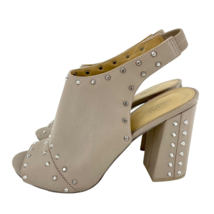 Michael Kors Leather Astor Studded Peep Toe Sling back Mules Heels SZ 8 SH06 - £44.83 GBP