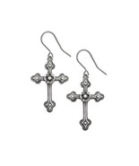 Alchemy Gothic E464 Gothic Devotion Crosses Earrings Amulet  Dropper - $34.54