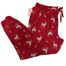 Joyspun Hacci Knit Sleep Joggers Pajama Pants Pj Christmas Plaid Deer Re... - £10.42 GBP