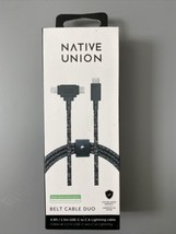 Native Union - Belt Cable Duo USB-C to USB-C &amp; Lightning (MFi-Certified)-Cosmos - £17.62 GBP