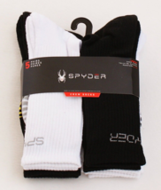 Spyder Black &amp; White Crew Socks 5 in Package Men&#39;s  6-12  NWT - £31.15 GBP