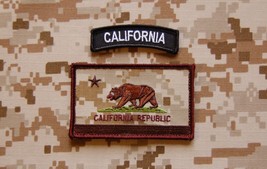 AOR1 California State Flag Patch &amp; BW Tab Set NSW Navy SEAL Afghanistan Hook - £7.97 GBP