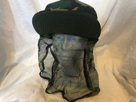Us Military Style Woodland Bdu Camouflage Snapback With Pull Out Mosquito Net - £17.97 GBP