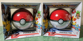 Pokemon XY Puzzle Tins Set of two Red and White Pokeball Variants NEW - £18.64 GBP