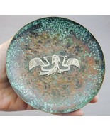 Vint Hammered Copper &amp; Sterling G Laffi Peru Bowl 2 Birds &amp; Fish - $2,362.01 MXN