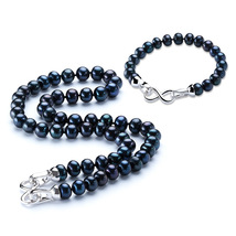 New Design Trendy Bracelet&amp;Necklace With 925 Silver Number Eight Shape Clasp Jew - £39.87 GBP