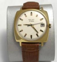 Vintage soviet 1st MChZ Men's wristwatch Poljot USSR 30 jewels 20th gold... - $450.00