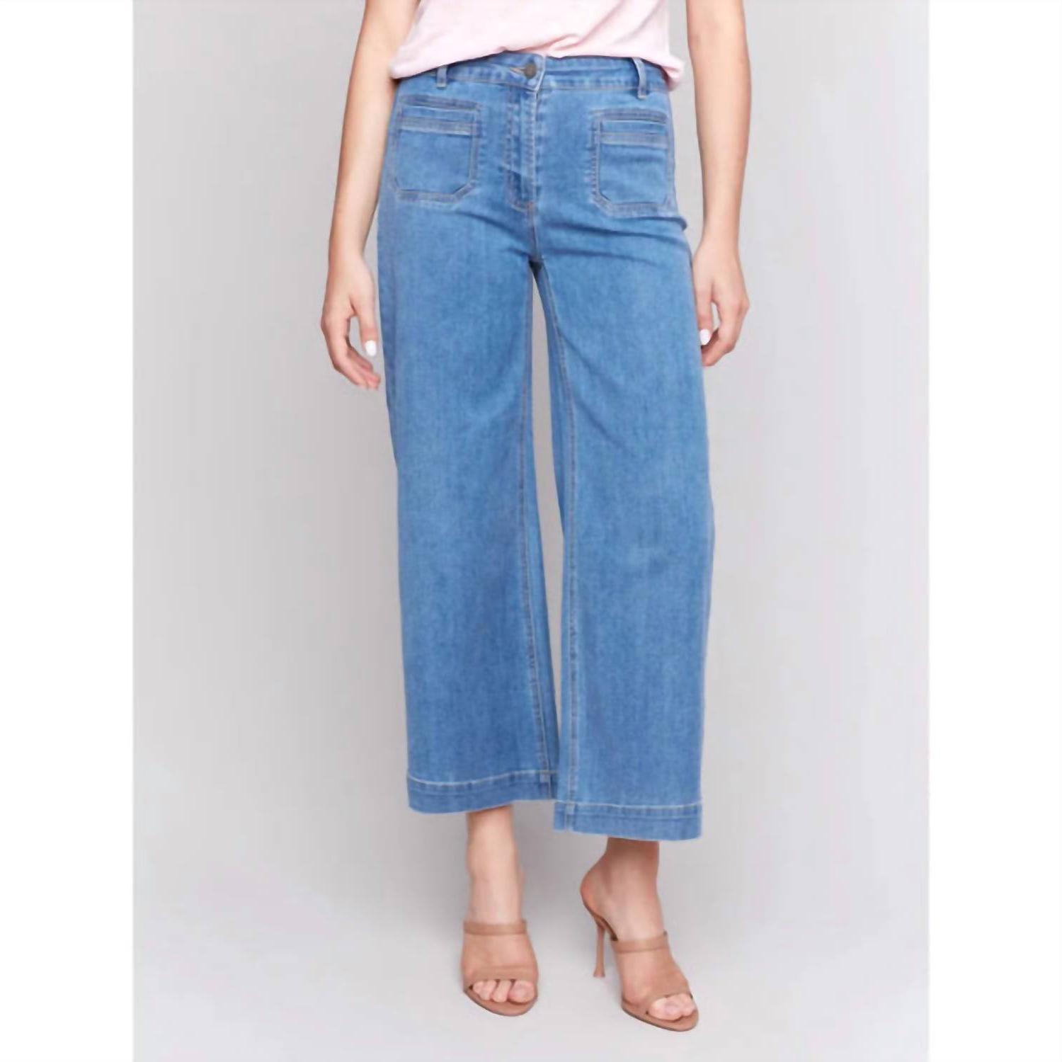 Charlie B Patch Pocket Flare Jeans Blue - $49.00