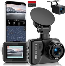 4K Dash Cam Front and Rear Dual Dash Cam Built in WiFi GPS Front 4K 2.5K... - $122.51