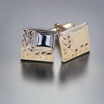 Silver Tone Square Leaf Cufflink - $24.75